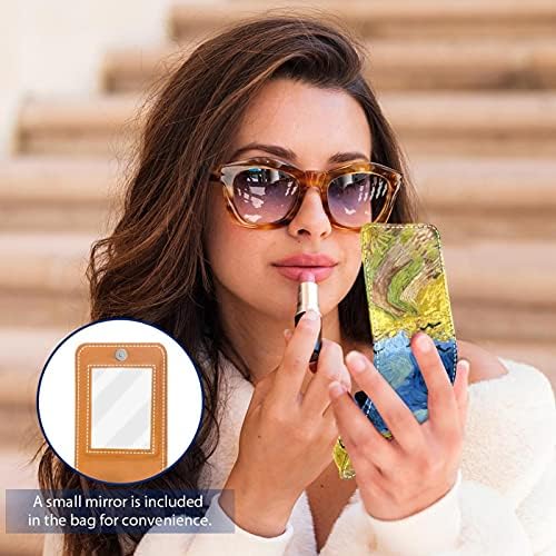 ויטפילד גלוס מחזיק שפתון מקרה נייד איפור תיק נסיעות שפתון ארגונית מקרה עם מראה מיני שפתון תיבת אחסון