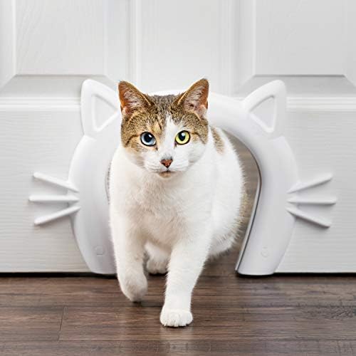 דלת חתול בטוח-מסדרון חתולים לדלתות פנים-מוסיף פרטיות, מרחיק כלבים מחלל חתולים, מזון וארגז חול או