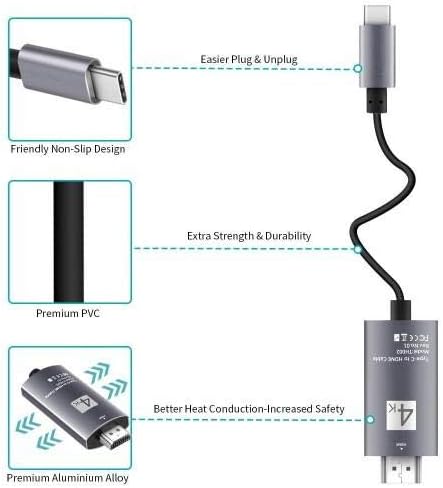 כבל Goxwave תואם ל- Evercade Exp - SmartDisplay כבל - USB Type -C ל- HDMI, USB C/HDMI כבל עבור Evercade Exp
