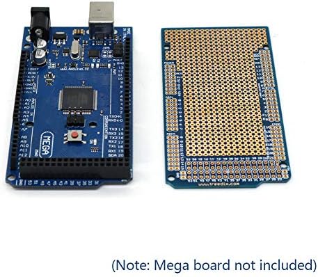 Treedix 5 PCS לוח מגן אב -טיפוס תואם ל- Arduino Mega 2560 לחם אוניברסלי של הלחמה PCB חורים מצופים זהב דו צדדי