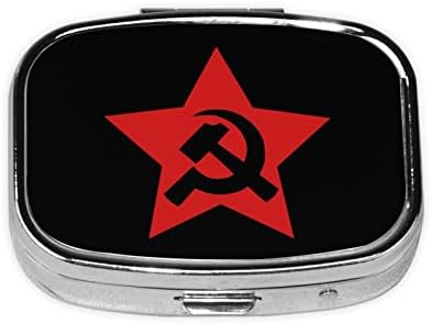 קומוניסטי ברית המועצות פטיש מגל כיכר מיני גלולת תיבת מתכת רפואה ארגונית נסיעות ידידותי נייד גלולת מקרה