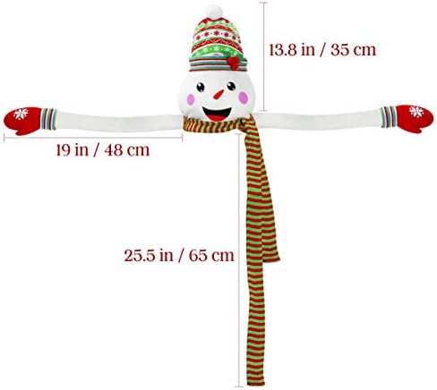 עץ חג המולד של Pretyzoom טופר שלג חיבוק עם צעיף כובע וזרועות נראות לחג המולד חג החורף של קישוט קישוט