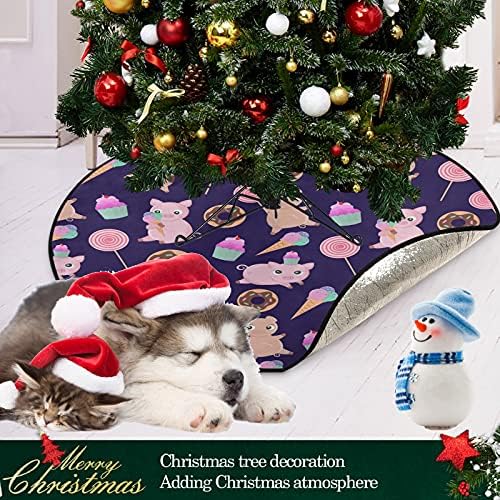 ViseSunny עץ חג המולד מחצלת חזיר עם גלידה עץ בעלי חיים מעמד מחצלת מגן רצפה סופג עץ עץ מחצלת מגש