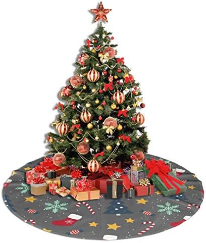 LVESHOP אלמנט חג המולד קולאז 'עץ חג המולד חצאית יוקרה עגול מקורה מחצלת חוץ כפרי קישוטי חג עץ כפרי