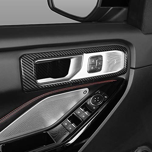 AutoPhoton עבור פורד אקספלורר 2020-2022 LHD סיבי פחמן ערכת פנים שחורה ערכת כיסוי לקצץ 25 יחידות אביזרים לרכב
