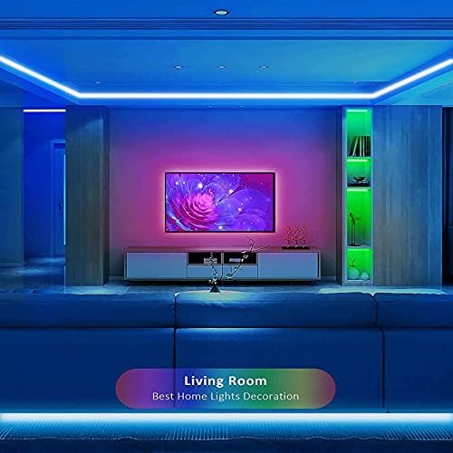 נורות LED לחדר שינה Bluetooth 65.6ft, 2 גלילים של 32.8ft, אורות רצועת LED חכמים של Miheal סנכרן למוזיקה צבע אורות