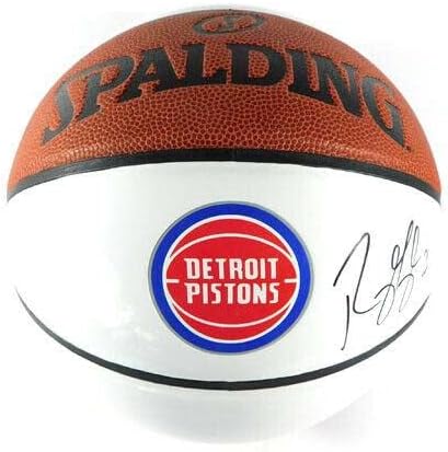 2019-20 רג'י ג'קסון 1 פיסטונס חתום על NBA Spalding Panel Panel כדורסל אוטומטי - כדורסל חתימה