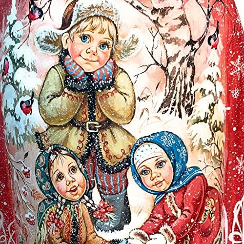 חג המולד של הסופר חג המולד הרוסית של סנטה קלאוס פסלון 16,33 גובהו מגולף וצבוע באהבה על ידי אמנים