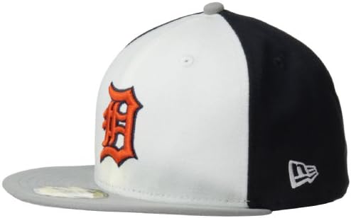 ליגת הבייסבול דטרויט טייגרס לבן קדמי בסיסי 59 חמישים מצויד כובע