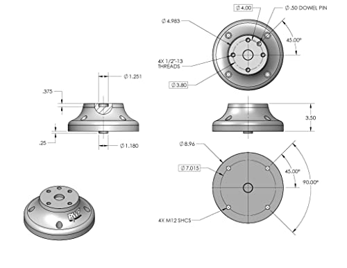 רפטור-228 מתקן משכים עבור דמג מורי דמו50 / 50 אקו מטרי מזרן כרסום מכונה, 7.015 בורג מעגל, 8.96