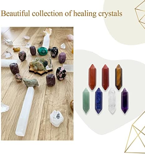 Crystaltears ריפוי גבישים שרביטים קביעת צרור עם שרביטים של Chakra Crystal Points