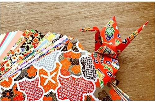 מינו וואשי יפני טורדיטציה צ'ייוגאמי וואשי נייר, נייר אוריגמי יוזן צבעוני, עיצוב מגוון, 3.93 ב -40 גיליונות