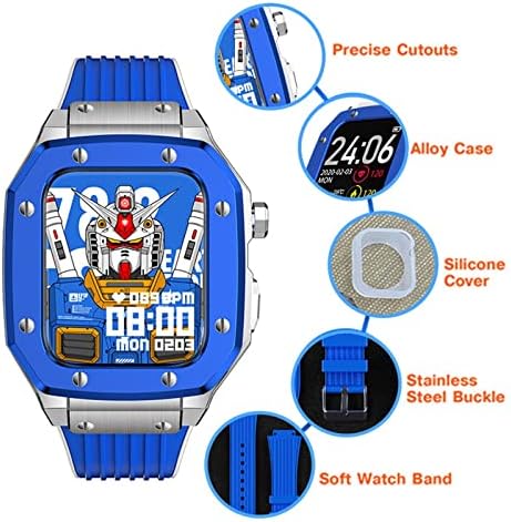 Velore for Apple Watch Series 8 סגסוגת צפייה מארז 44 ממ 42 ממ 45 ממ רצועת סיליקון מתכת מסגרת מתכתית