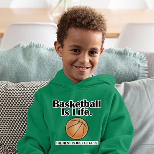 כדורסל הוא קפוצ'ון פעוטות חיים - סווטשירט עם ספורט פעוטות עם קפוצ'ון של ילדים גרפיים מגניבים