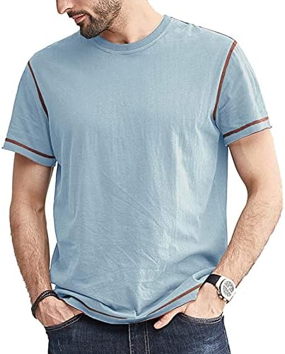 חולצות טריקו מזדמנים לגברים צמרות קיץ נוחות שרוול קצר שרוול פעיל חולצה צוואר