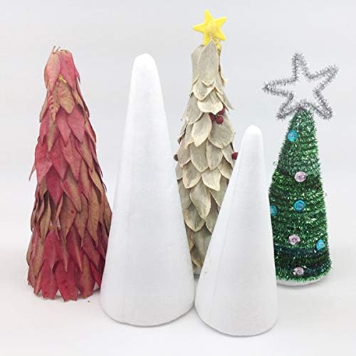 Kesyoo קצף פרחוני מלאכת מלאכה חרוט חרוט קלקר לבן קונוסים צורות קצף לקצף לאמנות מלאכת DIY פרויקט עץ חג המולד עץ