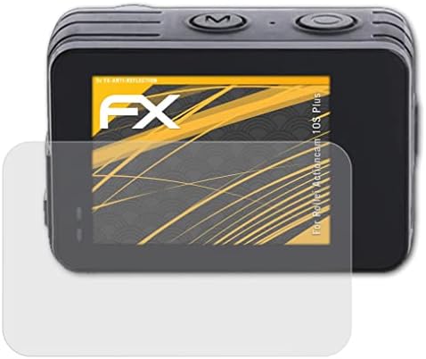 מגן מסך Atfolix התואם ל- Rollei ActionCam 10S פלוס סרט הגנה על מסך, סרט מגן אנטי-רפלקטיבי וסופג זעזוע FX
