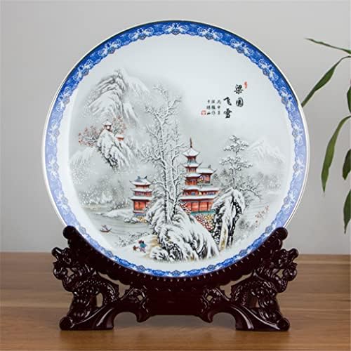 צלחת קרמיקה של צדיוף מסורתית בסגנון סיני סצנת שלג חרסינה חרסינה מוטופ למלון סלון
