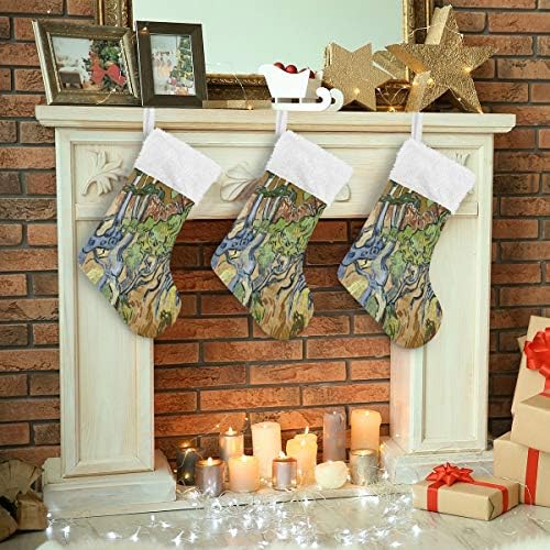 שורשי העץ של Pimilagu van Gogh שורשי חג המולד 1 חבילה 17.7 , גרביים תלויים לקישוט חג המולד