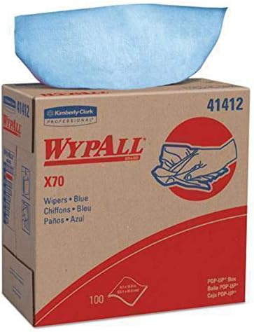 מגבי Wypall x70, קופסת קופץ, 9.1 x 16.8, כחול, 100/תיבה