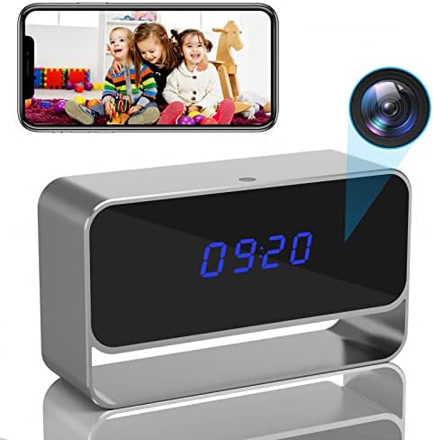 שעון מצלמה מוסתרת Fulao FHD 1080p WiFi מצלמת ריגול סוד קטן מקורה מטפלת מטפלת במשרד הביתי אבטחת מעקב -
