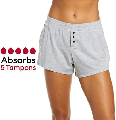 מכנסי שינה קצרים, מכנסי שינה וסת לנשים, תחתוני תקופת טיפול נשית מחזיקים 5 טמפונים, יסודות לאחר לידה