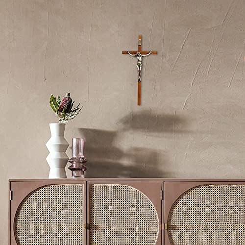 צלב קיר Crucifix Crucifix, צלבים קתוליים עם ישוע המשיח לעיצוב קיר -10 אינץ '