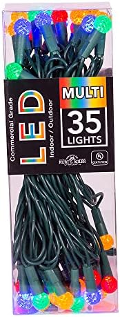 Kurt S. Adler UL 35 סדרת תאורת LED חוט ירוקה G12 צבעונית, 17.6 רגל