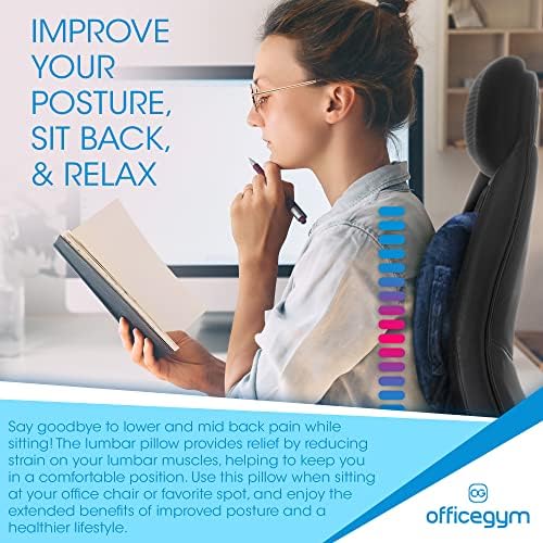 זיכרון Officegym קצף כרית המותני להקלה על כאבי גב תחתון אולטימטיבי - התמיכה הטובה ביותר בכיסא הכיסא