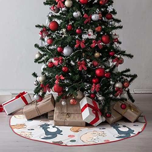 חתולים צבעוניים חמודים חצאית עץ חג המולד תחרה קישוטי חג המולד חג המולד עץ עץ מחצלת מחצלת חופשה