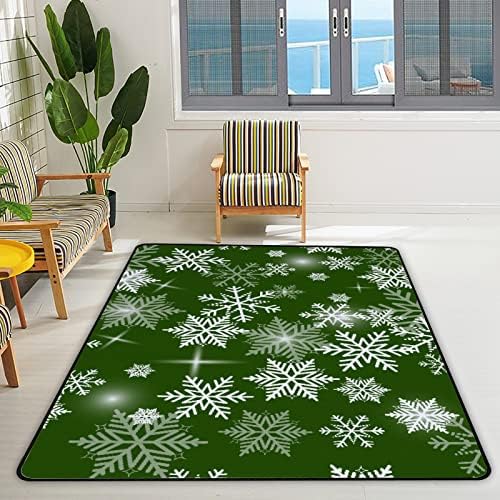 Xollar 63 x 48 בשטיחים גדולים של ילדים גדולים עם פתית שלג ירוק משתלת רכה שטיח פליימת לתינוק לחדר שינה לחדר