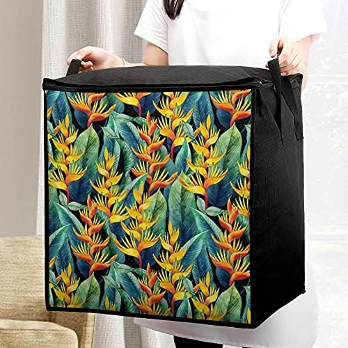 צבעי מים Heliconia תיק אחסון גדול של שמיכה מארגן קופסת רוכסן על גבי כרית בגדים שמיכת כריות