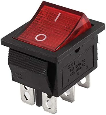 Jigmod AC 250V בקרה חשמלית 15A 125V 20A אור אדום 6PIN DPDT ON/OFF אביזרי מתג סירות נדנדה