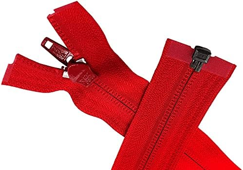 5 סליל ניילון אדום ykk ykk המפריד בין רוכסן במשקל בינוני - בחר באורך שלך - צבע: אדום חם 519 - מיוצר