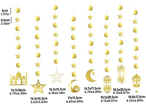 Kuyyfds Eid Gerland Gold Gold Ramadan Garland Star Bring