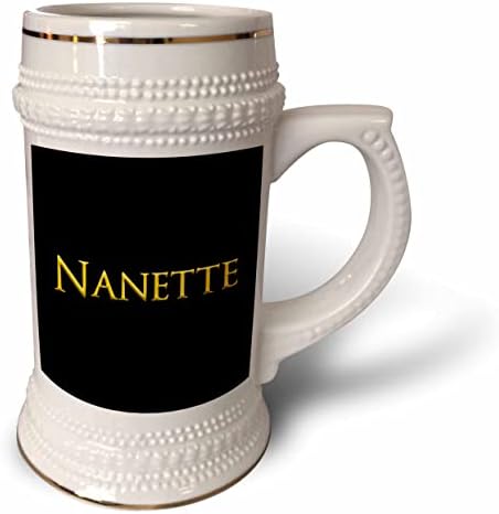 3DROSE NANETTE העדיף את שם התינוקת של הילדה בארצות הברית. צהוב על שחור. - 22oz שטיין ספל