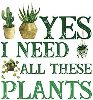 ויניל קיר ציטוטי מדבקות כן אני באמת צריך כל אלה צמחים חיובי קיר מדבקות בית תפאורה עסיסי קקטוס קקטוסים מתנה