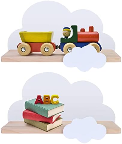 2 יחידות צף ענן מדפים לילדים של שינה - חמוד ענן קיר מדף ילדים משתלת חדר צף מדפי ספר אחסון מדף,התקנה