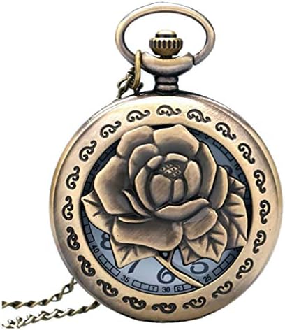 המבלו בציר שעון כיס רטרו פרח שעון כיס תליית שעון בגדי קישוט לגברים נשים למבוגרים