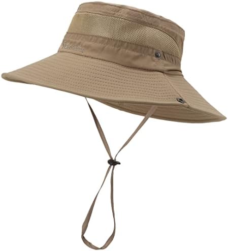 כובעי שמש של Rosdkcru לגברים רחבים שוליים נשים דיג חוף דיג חיצוני ספארי בוני כובע UPF 50+ הגנה