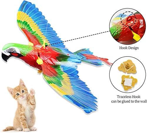 עף ציפור חתול צעצוע, סימולציה ציפור אינטראקטיבי חתול צעצוע, סימולציה עף ציפור תליית חיות מחמד צעצוע,