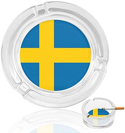 דגל שוודיה דגל סיגריות מאפרות מאפרות מחזיק עישון עגול מגש אפר למלון שולחן מלון קישוט עליון