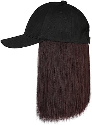 מנהונג מצורף תסרוקת שיער בייסבול פאה ארוך שיער מתכוונן שיער כובע ישר כובע פאה מגן קליפים בת