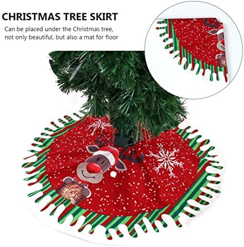 חצאית עץ עץ נצרים של אברופאן חצאית עץ חג המולד חצאית פתית שלג מודפסת עץ חג המולד עגול מחצלת עץ דקורטיבי