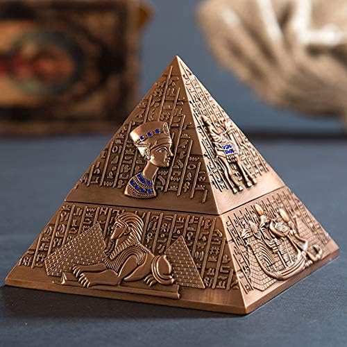 Yang1mn יצירתי עתיקה מצרים פירמידה צורת מאפרה הקלה מעודנת מלאכת סגסוגת פח מלאכות יצירה סלון חדר שינה