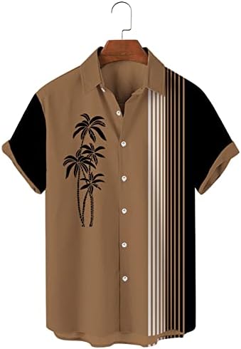 חולצת הוואי מזדמנת של גברים קיץ חוף טרופי חולצות באולינג