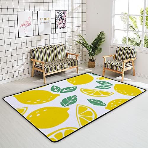 Xollar 80 x 58 בשטיחים גדולים לילדים שטיחים לימונים צהובים עלים ירוקים משתלת רכה שטיח פליימת לתינוקות לחדר שינה