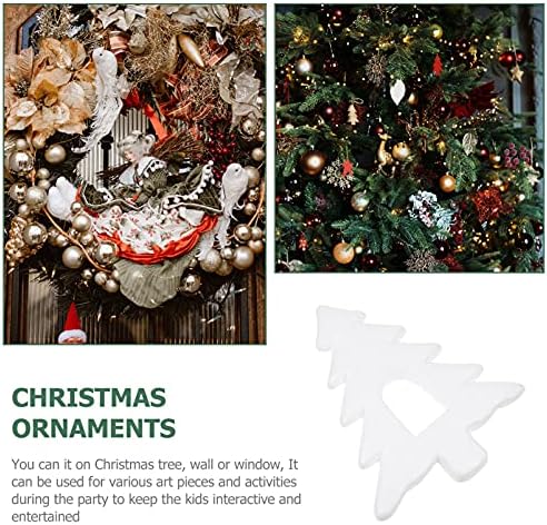 Exceart 10 יחידות קצף לבן עצי חג מולד, עצי קולי -קלה עצי חג המולד מלא מלאכה תליון בצורת עץ קצף למלאכות