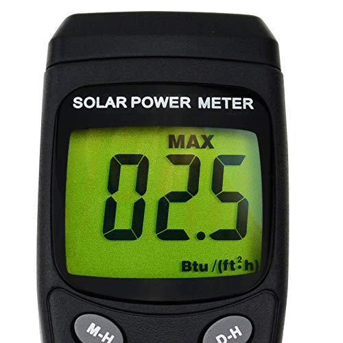 כף יד דיגיטלית מד עוצמה סולארית 2000 W / M2, 634BTU / מדידה קרינת סולארית בודק אנרגיה בודק