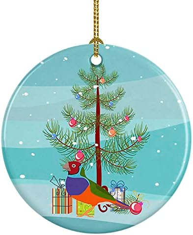 אוצרות קרוליין CK4486CO1 קישוט קרמיקה לחג המולד שמח, קישוטים לעץ חג המולד, קישוט תלוי לחג המולד, חג, מסיבה,